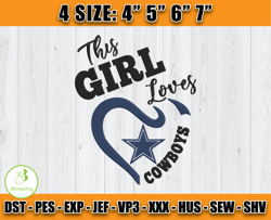 This Girl Love Cowboys Embroidery, Dallas Cowboys Embroidery, Logo Dallas, sport Embroidery