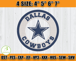 Dallas Cowboys Logo Embroidery, Logo NFL Embroidery, NFL sport, Embroidery Design files