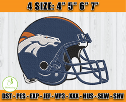 Helmet Denver Broncos Embroidery Design, Broncos Logo Embroidery, NFL Embroidery Design