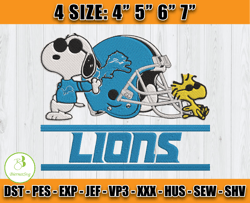 Snoopy Lions Embroidery File, Snoopy Embroidery Design, Lions Logo Embroidery, Embroidery Patterns