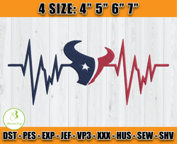 Heartbeat Embroidery Design, NFL Team Embroidery Design