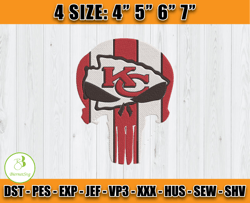 Kansas City Chiefs Skull Embroidery, Skull Embroidery Design, Kansas City Chiefs Logo, NFL Team Embroidery Design