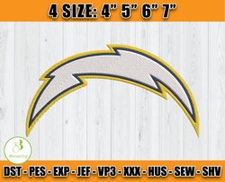 Los Angeles Chargers Logo Embroidery, Logo NFL Embroidery, Football Embroidery Design