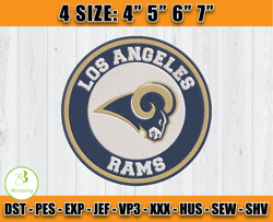 Los Angeles Rams Logo Embroidery, Rams Embroidery File, Football Team Embroidery Design