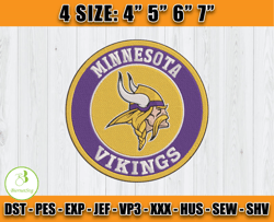 Minnesota Vikings Embroidery Machine Design, NFL Embroidery Design, Instant Download