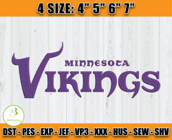 Minnesota Vikings Embroidery Design, Brand Embroidery, Embroidery File, NFL Sport Embroidery