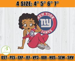 Betty Boop Embroidery File, New York Giants NFL Embroidery Design