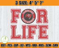 Buccaneers For Life, Tampa Bay Buccaneers Embroidery, NFL Embroidery Patterns, Sport Embroidery