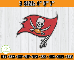 Tampa Bay Buccaneers Embroidery Designs, NFL Embroidery Designs, Digital Download, Football Embroidery