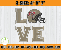 Love Tampa Bay Buccaneers Embroidery Design, Tampa Bay Buccaneers Embroidery, NFL Football Embroidery