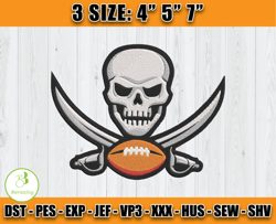 Tampa Bay Buccaneers Logo Embroidery, Logo NFL Embroidery, NFL Sport Embroidery, Football Embroidery
