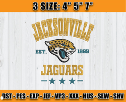 Jacksonville Jaguars Football Embroidery Design, Brand Embroidery, NFL Embroidery File, Logo Shirt 24