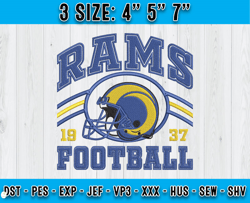 Los Angeles Rams Football Embroidery Design, Brand Embroidery, NFL Embroidery File, Logo Shirt 72