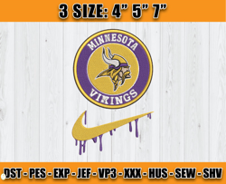 Minnesota Vikings Nike Embroidery Design, Brand Embroidery, NFL Embroidery File, Logo Shirt 127
