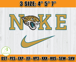 Jacksonville Jaguars Nike Embroidery Design, Brand Embroidery, NFL Embroidery File, Logo Shirt 150