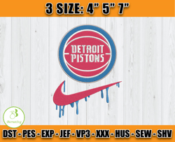 Detroit Pistons Embroidery Design, Basketball Nike Embroidery Machine Design