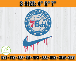 Philadelphia 76ers Embroidery Design, Basketball Nike Embroidery Machine Design