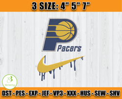 Indiana Pacers Embroidery Design, Basketball Nike Embroidery Machine Design