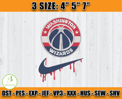 Washington Wizards Embroidery Design, Basketball Nike Embroidery Machine Design