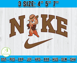 Chip Nike Embroidery, Chip and dale Embroidery design file, cartoon Inspired Embroidery