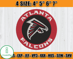 Atlanta Falcons Embroidery, NFL Falcons Embroidery, NFL Machine Embroidery Digital, 4 sizes Machine Emb Files -14-IzumiP