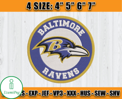 Ravens Embroidery, NFL Ravens Embroidery, NFL Machine Embroidery Digital, 4 sizes Machine Emb Files -11-IzumiPng