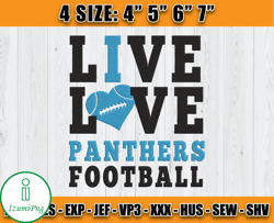 Panthers Embroidery, Embroidery, NFL Machine Embroidery Digital, 4 sizes Machine Emb Files -22 & IzumiPng