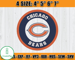 Chicago Bears Embroidery, Snoopy Embroidery, NFL Machine Embroidery Digital, 4 sizes Machine Emb Files -13 IzumiPng