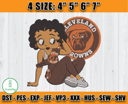 Browns Betty Boop Embroidery Design, Cleveland Browns Embroidery, Betty Boop Embroidery, NFL embroidery design
