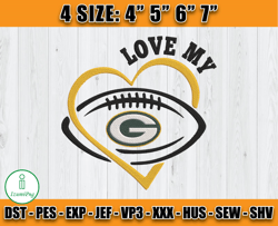 Love My Packer Embroidery Design, Green Bay Packers Embroidery, Packers Logo, Sport Embroidery