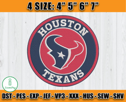Houston Texans Logo Embroidery, Texans Embroidery File, Football Team Embroidery Design