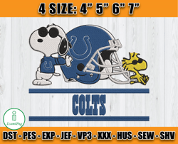 Colts Snoopy Embroidery Design, Snoopy Embroidery File, Indianapolis Colts Embroidery, Embroidery Patterns