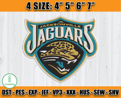 Jacksonville Jaguars Logo Embroidery Design, NFL Team Embroidery Files, Machine Embroidery Pattern