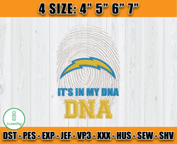 It's My DNA Chargers Embroidery Design, Los Angeles Chargers Embroidery, Football Embroidery Design, Embroidery Patterns