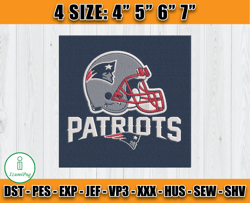 New England Patriots Embroidery Machine Design, NFL Embroidery Design, Instant Download
