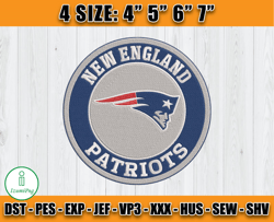 New England Patriots Logo Embroidery, NFL Machine Embroidery by IzumiPng