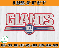 New York Giants Embroidery Designs, NFL Logo Embroidery Files ,Machine Embroidery Design File, Digital File