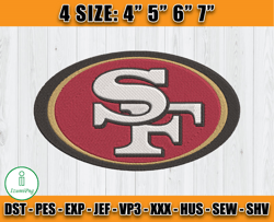 San Francisco 49ers Embroidery Designs, NFL Embroidery Designs, NFL 49ers Embroidery, Digital Download