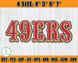 San Francisco 49ers Logo Embroidery, 49ers Logo Embroidery, Embroidery Patterns, Embroidery Design files