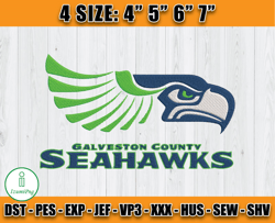 Seattle Seahawks Embroidery Design, NFL Embroidery Designs, Logo sport embroidery, Machine Embroidery Design