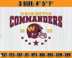 Washington Commanders Football Embroidery Design, Brand Embroidery, NFL Embroidery File, Logo Shirt 48