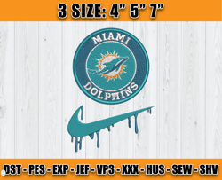 Miami Dolphins Nike Embroidery Design, Brand Embroidery, NFL Embroidery File, Logo Shirt 119