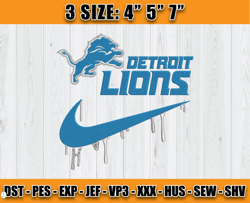Detroit Lions Nike Embroidery Design, Brand Embroidery, NFL Embroidery File, Logo Shirt 140