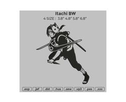 Itachi Black Anime Embroidery Design, Anime Embroidery Design 183