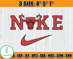 Chicago Bulls Embroidery Design, Basketball Nike Embroidery Machine Design