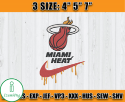 Miami Heat Embroidery Design, Basketball Nike Embroidery Machine Design