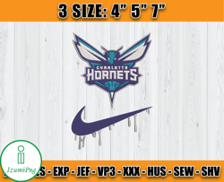 Charlotte Hornets Embroidery Design, Basketball Nike Embroidery Machine Design