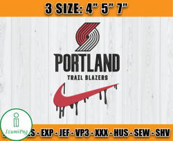 Portland Trail Blazers Embroidery Design, Basketball Nike Embroidery Machine Design