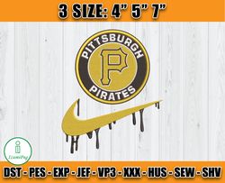 Nike Pittsburgh Pirates Embroidery, MLB Teams embroidery, Embroidery pattern