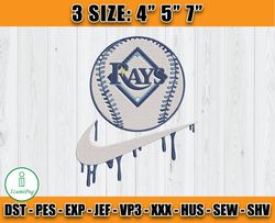 Tampa Bay Rays Embroidery, Nike MLB Embroidery, Embroidery Machine